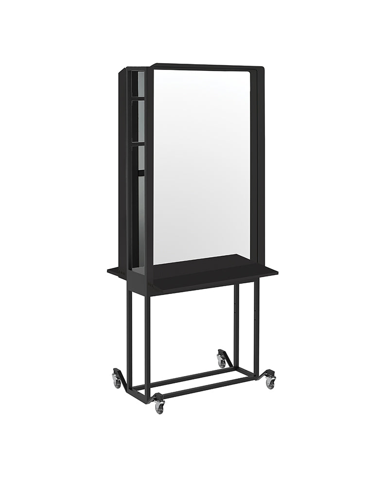 Mirror joiner - Černá kadeřnická pracovní stanice pro zrcadla - Oboustranná
