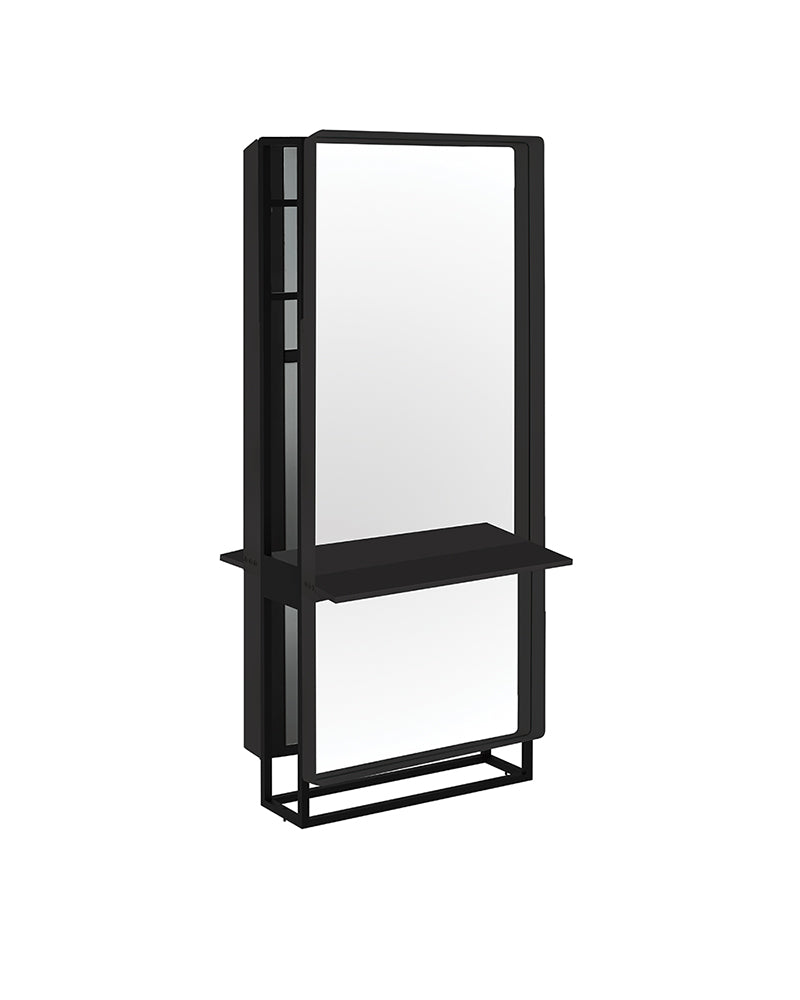 Mirror joiner - Černá kadeřnická pracovní stanice pro zrcadla - Oboustranná