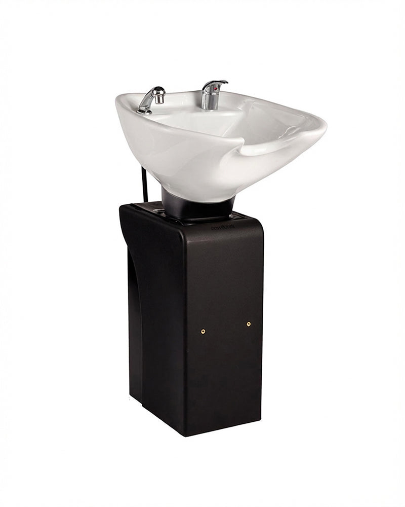 Basin Stand XL - černý stojanový mycí box - bílá vana