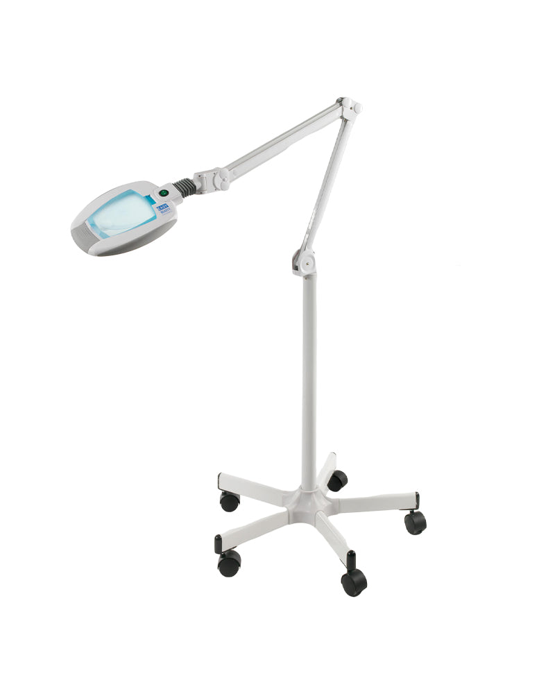 LED lupová lampa na stojanu s kolečky