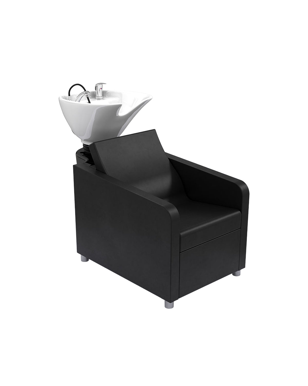 Noe - Černý mycí box s bílou mycí vaničkou