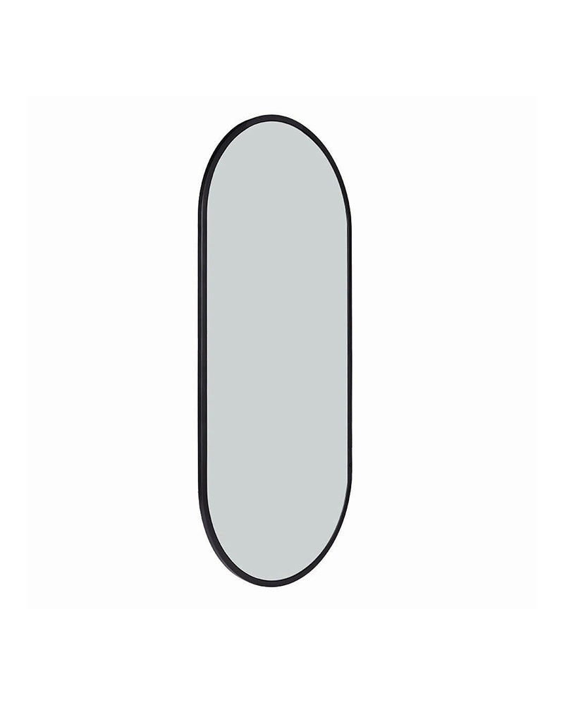 Onyx oval - Salónní zrcadlo - Černá skleněná polička