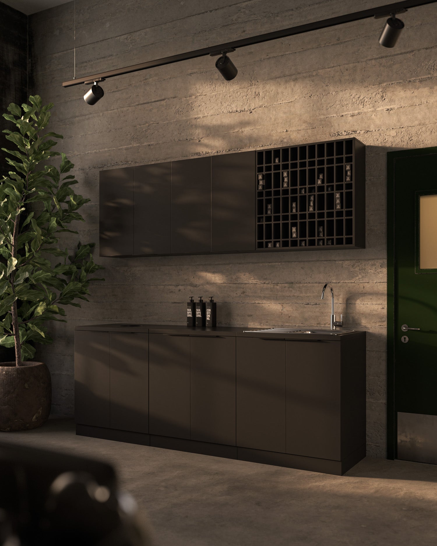 Colorbar umyvadlo - Černá umyvadlová skříňka - Chromovaná vana