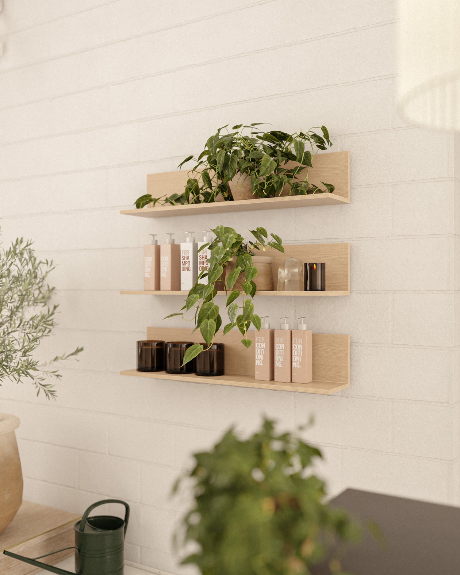 Display Oak - Polička 98 cm s dubovým vzorem